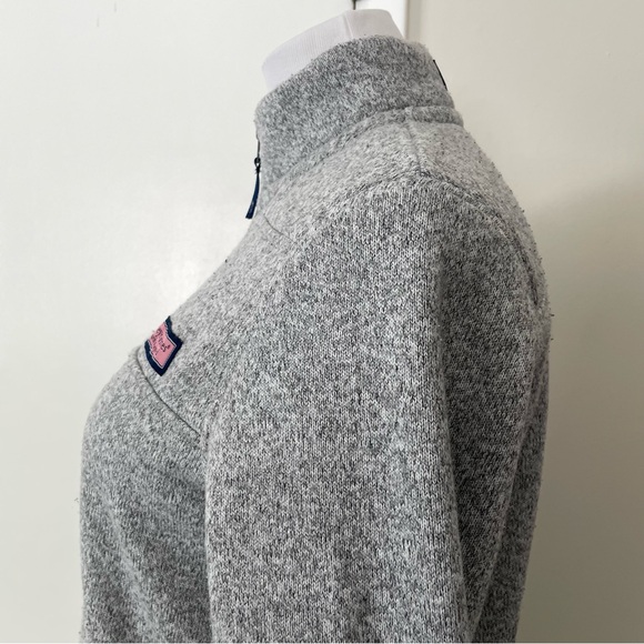Vineyard Vines Women’s Fleece Quarter Zip Gray Size Large - Picture 10 of 16